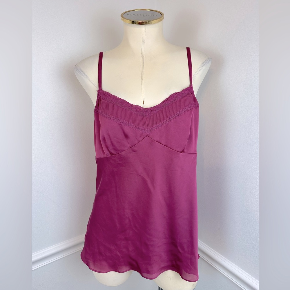 LOFT Purple Satin & Lace Lined Camisole | Size 12